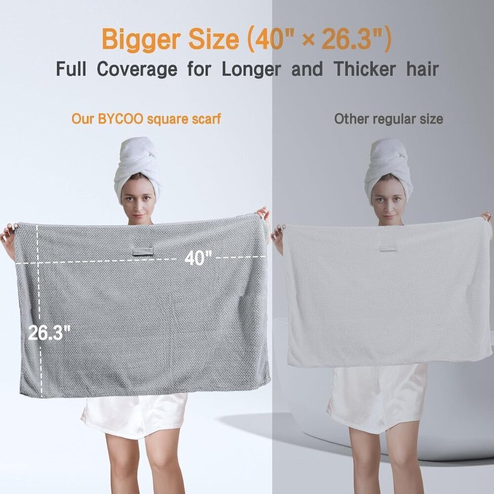 Large Microfiber Hair Towel Wrap for Women Anti Frizz Quick Dry & Absorbent - Picture 2 of 7